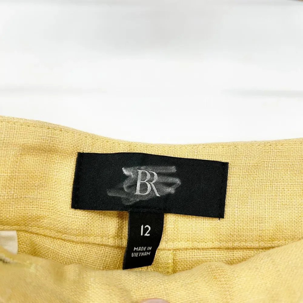 Banana Republic Womens Career Casual Beachy Hayden Linen Blend‎ Pants Size 12